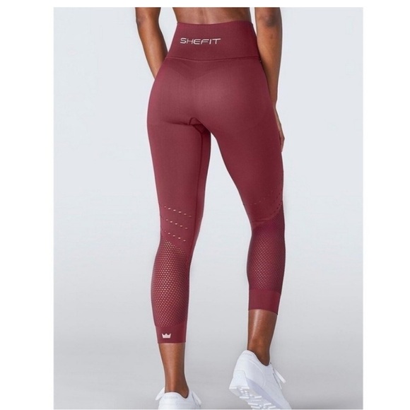 Shefit Black Cherry Seamless Leggings US Size 18/Shefit Size 2Luxe - Picture 3 of 16